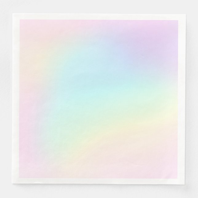 Pastel Rainbow Aesthetic Birthday Party Napkin (Front)