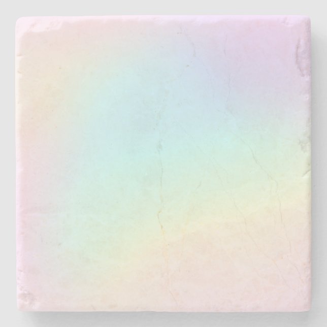 Pastel Rainbow Aesthetic Birthday Party Stone Coaster (Front)