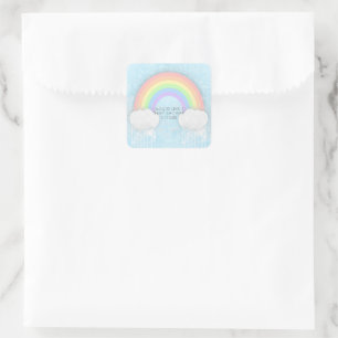 Pastel Rainbow and Clouds Party Favor Stickers