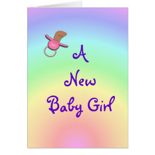 Pastel Rainbow Baby Announcemt card- customise