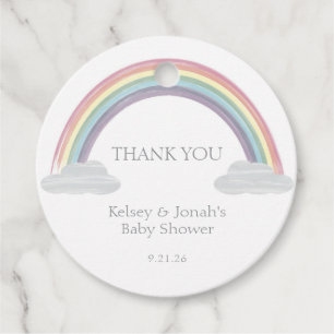 Pastel Rainbow Baby Shower Favour Tags