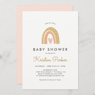 Pastel Rainbow Baby Shower Invitation Cards