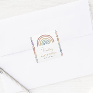 Pastel Rainbow Baby Shower Sticker