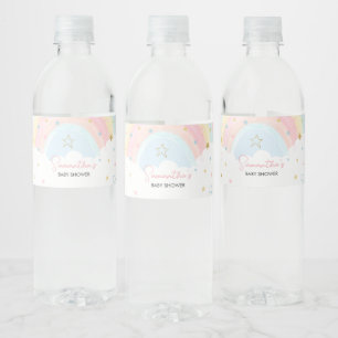 Pastel Rainbow Baby Shower  Water Bottle Label