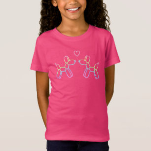 Pastel Rainbow Balloon Dogs Girls T-Shirt