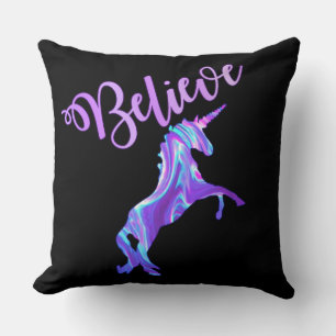 Pastel Rainbow Believe Unicorn Cushion