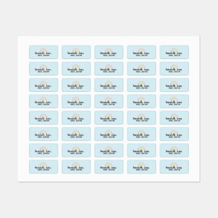 Pastel Rainbow Blue Waterproof Adhesive Clothing L