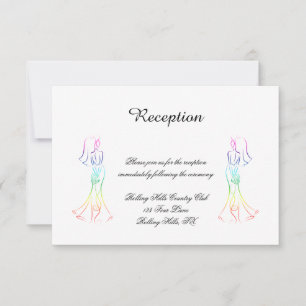 Pastel Rainbow Brides Wedding Reception Invitation