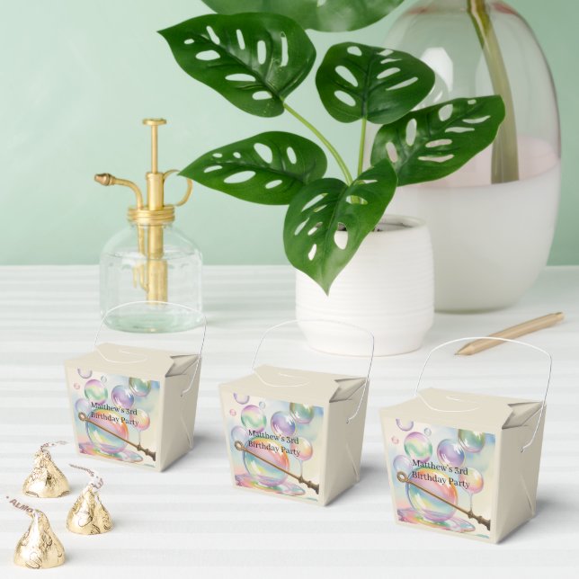 Pastel Rainbow Bubbles Birthday Party Favour Box (Multiple)