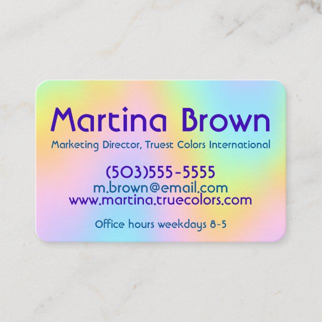 Pastel Rainbow Business Card (Front)