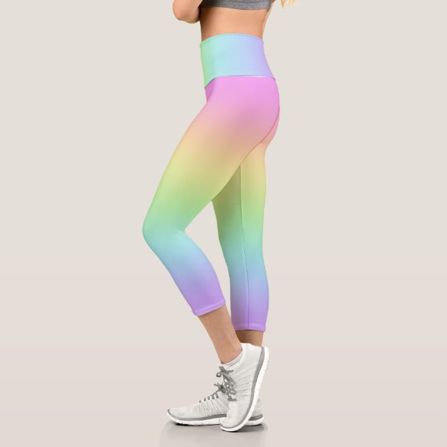 Pastel Rainbow Capri Leggings (Left)