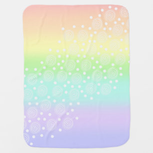 Pastel Rainbow Circles in Circles Baby Blanket
