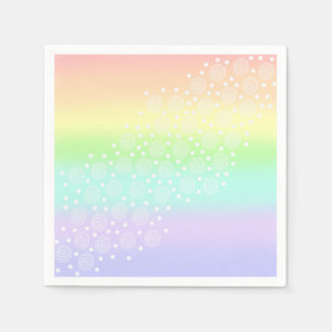 Pastel Rainbow Circles in Circles Napkin
