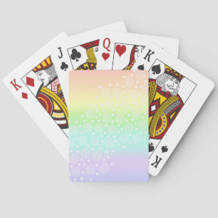 Pastel Rainbow Circles in Circles Playing Cards
