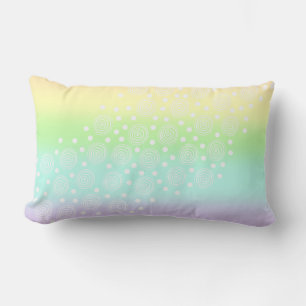 Pastel Rainbow Circles Lumbar Pillow