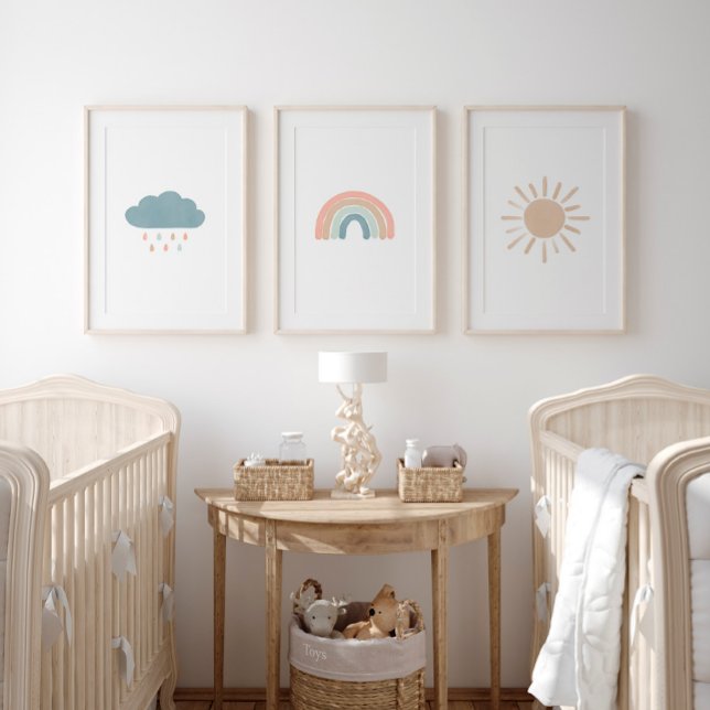 Pastel Rainbow Cloud Sun Girl Nursery Decor (Creator Uploaded)