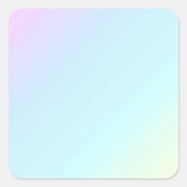 PASTEL RAINBOW COLORFUL GRADIENTS BACKGROUNDS WALL SQUARE STICKER (Front)