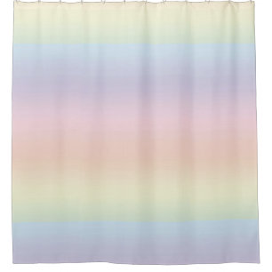 Pastel Rainbow Colour Stripe Pattern Shower Curtain