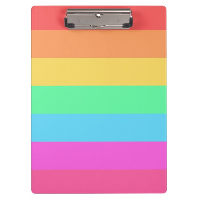Pastel Rainbow Colour Stripes Design  Clipboard (Front)