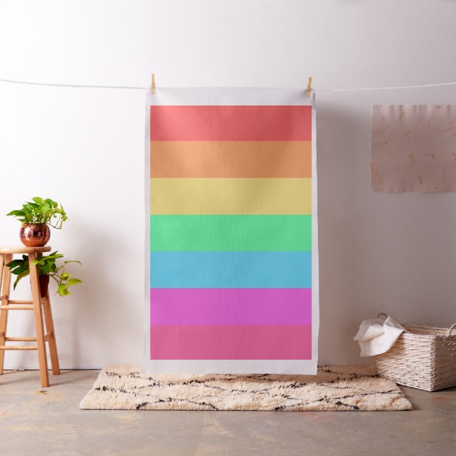 Pastel Rainbow Colour Stripes Design  Fabric (In Situ)