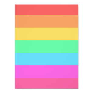 Pastel Rainbow Colour Stripes Design Photo Print