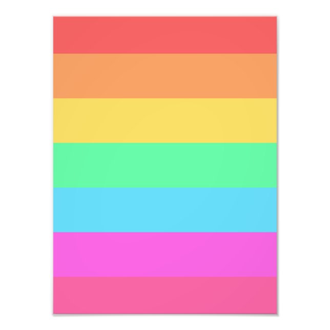 Pastel Rainbow Colour Stripes Design  Photo Print (Front)