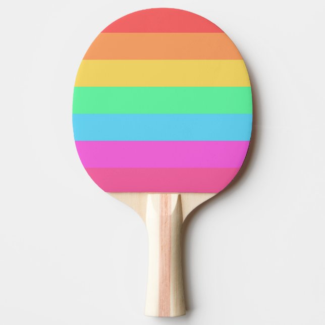 Pastel Rainbow Colour Stripes Design  Ping Pong Paddle (Front)