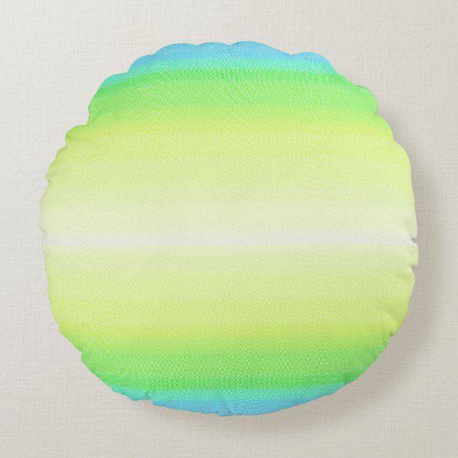 Pastel Rainbow Colourful Abstract Gradient Ombre   Round Cushion (Front)