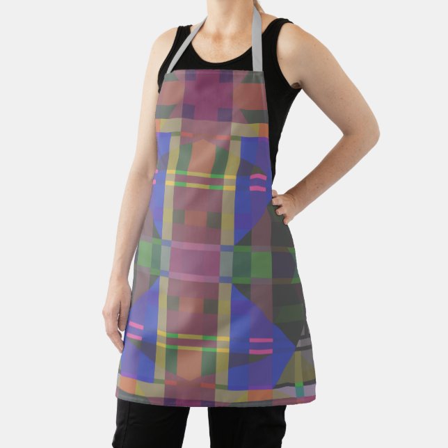 Pastel Rainbow Colourful Geometric Apron (Insitu)