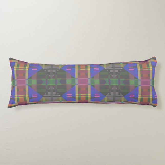 Pastel Rainbow Colourful Geometric Body Cushion (Front)