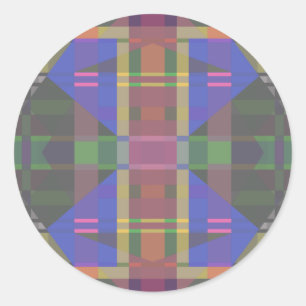 Pastel Rainbow Colourful Geometric Classic Round Sticker