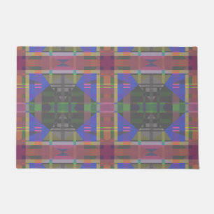 Pastel Rainbow Colourful Geometric Doormat