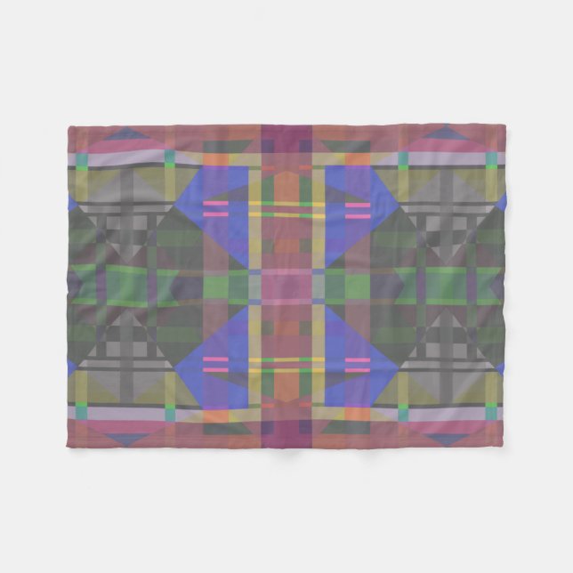 Pastel Rainbow Colourful Geometric Fleece Blanket (Front (Horizontal))