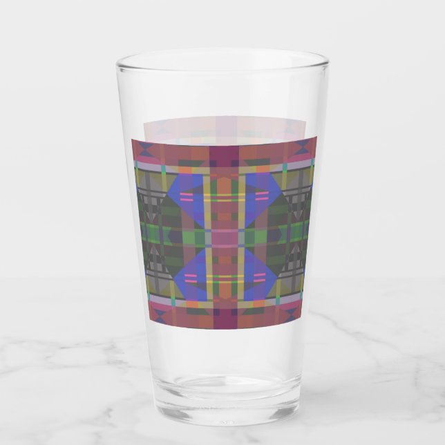 Pastel Rainbow Colourful Geometric Glass (Front)