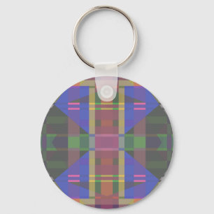 Pastel Rainbow Colourful Geometric Key Ring