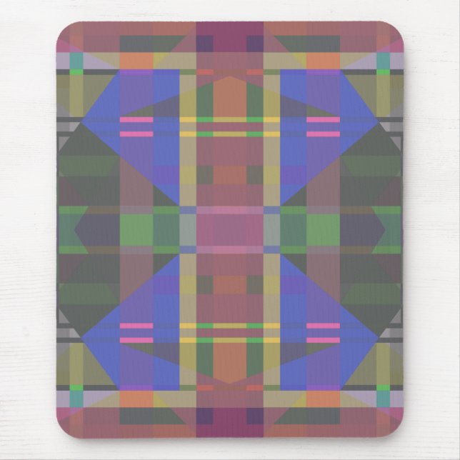 Pastel Rainbow Colourful Geometric Mouse Pad (Front)