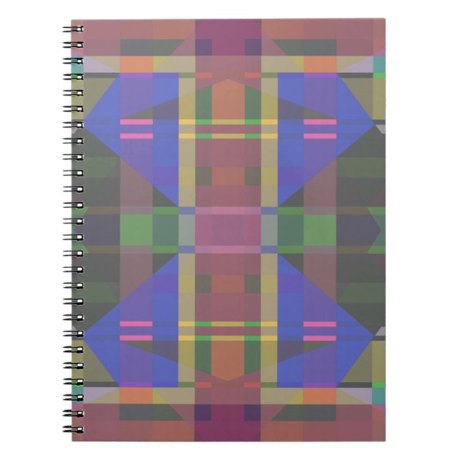 Pastel Rainbow Colourful Geometric Notebook (Front)