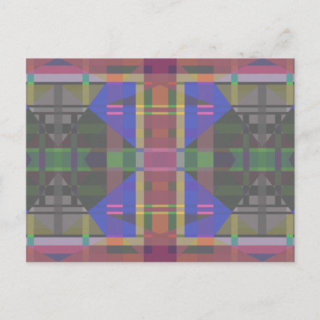 Pastel Rainbow Colourful Geometric Postcard (Front)