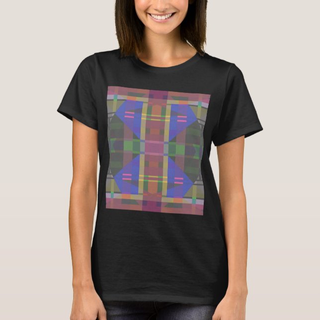 Pastel Rainbow Colourful Geometric T-Shirt (Front)