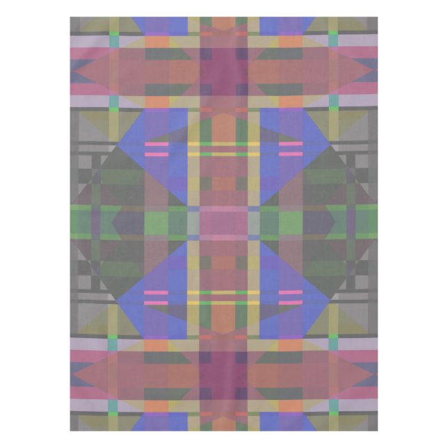 Pastel Rainbow Colourful Geometric Tablecloth (Front)