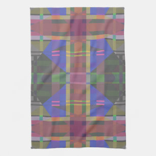 Pastel Rainbow Colourful Geometric Tea Towel