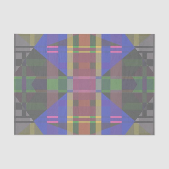 Pastel Rainbow Colourful Geometric Tissue Paper (Front)
