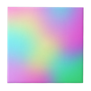 Pastel Rainbow Colours Abstract Blur Gradient Ombr Tile