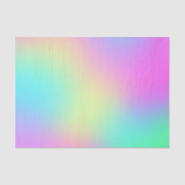 Pastel Rainbow Colours Abstract Blur Gradient Ombr Tissue Paper (Front)