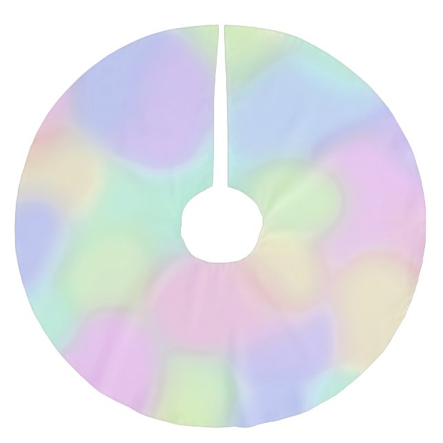 Pastel Rainbow Colours Christmas Tree Skirt (Front)