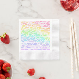 Pastel Rainbow Colours Geometric Paper Napkins