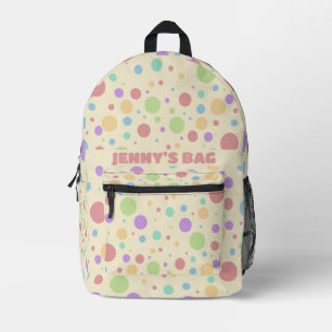 Pastel Rainbow Colours PolkaDot Printed Backpack