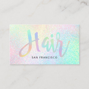 pastel rainbow colours script business card