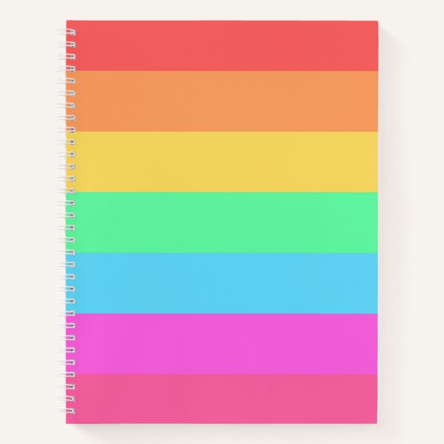 Pastel Rainbow Colours Stripes Design  Notebook (Front)