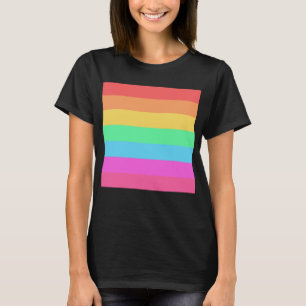 Pastel Rainbow Colours Stripes Design T-Shirt